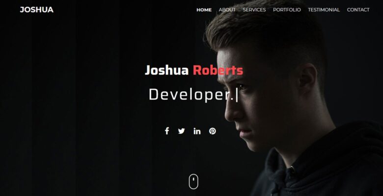 Joshua – One Page Portfolio HTML Template