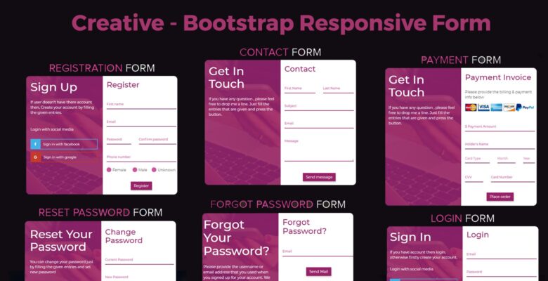 Creative – Bootstrap Responsive Popup Form