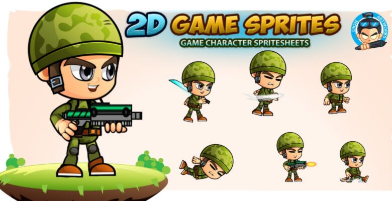 Soldier 2D Game Sprites