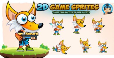 Fox 2D Game Character Sprites