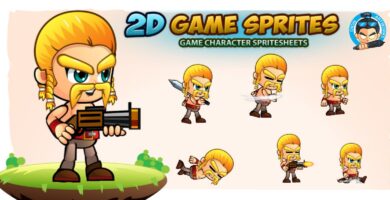 Barbarian 2D Game Character Sprites