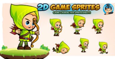 Archer 2D Game Character Sprites