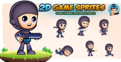 Ninja 003 2D Game Character Sprites