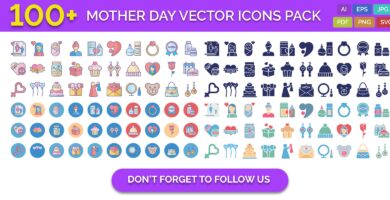 100 Mother Day Vector Icons Pack