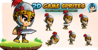 KnightRock 2D Game Character Sprites