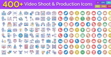 400 Video Shoot And Production Isolated Vector