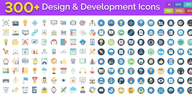 300 Design And Development Vector Icons Pack