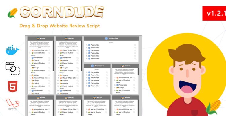 Corndude – Drag And Drop Website Review Script