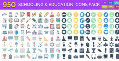 950 Schooling And Education Vector Icons Pack