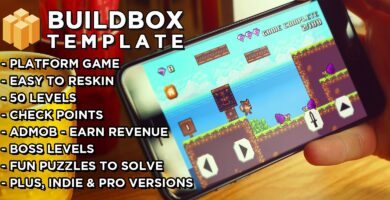 8 Bit Fox – Platform Game Buildbox Template