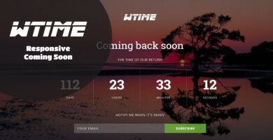 WTime – Responsive Coming Soon Template