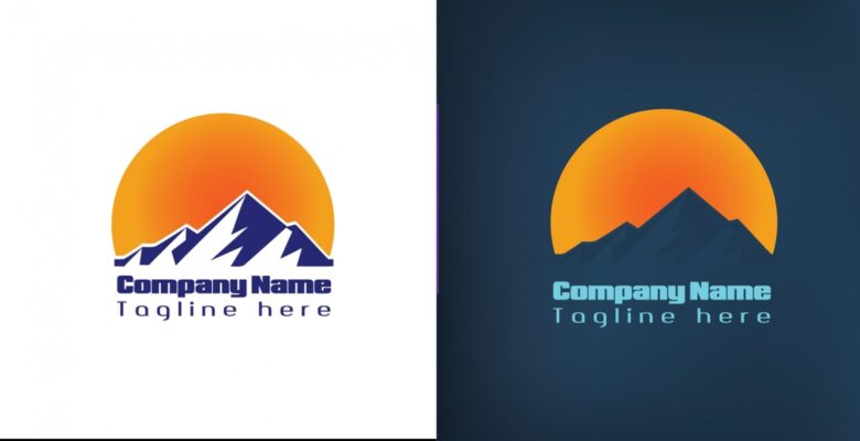 Mountain Logo With Moon Light