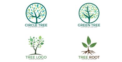Set Of Tree Logos