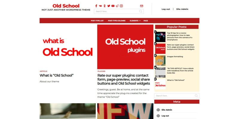 Old School – Modern Blog WordPress Theme