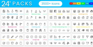3500 Line Vector Icons Pack