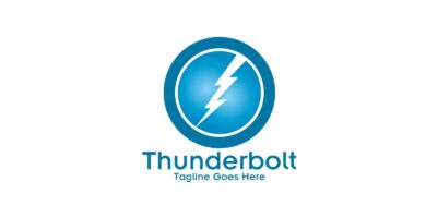 Circle Lightning Bolt Logo Design