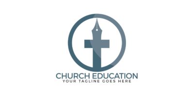 Church Education Vector Logo Design
