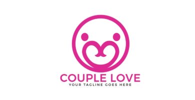 Couple Love Vector Logo Design