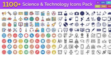 1100 Science And Technology Vector Icons Pack