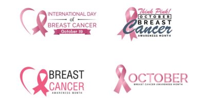 Breast Cancer October Awareness Month Logo