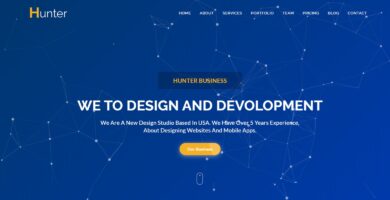 Hunter – One page Corporate HTML5 Template