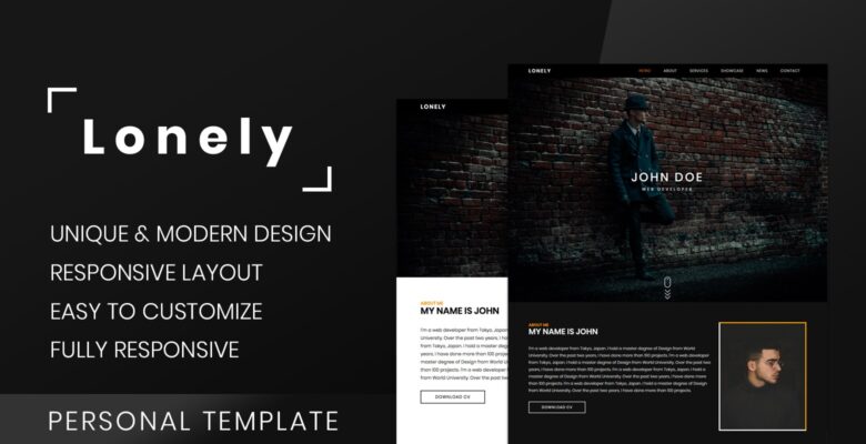 Lonely – Personal  Resume And Portfolio Template