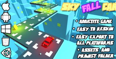 Sky Fall Car – Unity Project And Assets