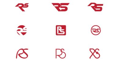 Simple And Flat RS Logo Design Template