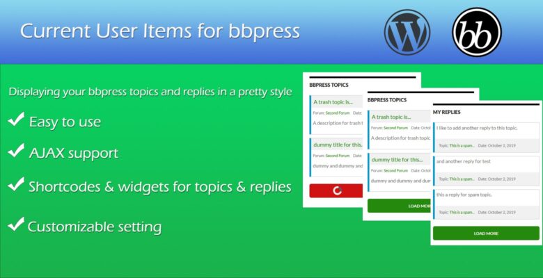 Current User Items – bbPress Plugin