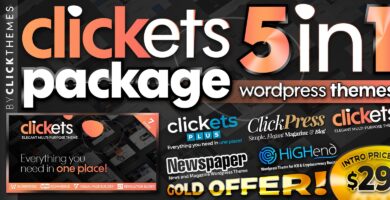 Clickets Package – 5 In 1 WordPress Themes