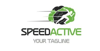 Brain Shape Speed Running Logo