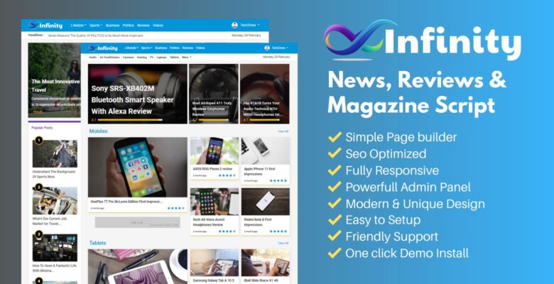Infinity – News Reviews And Magazine Script