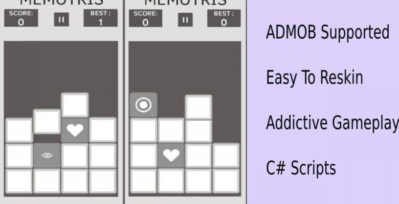 Memory Style Tetris – Unity Complete Game Template