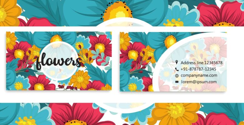 Watercolor Flowers Business Card
