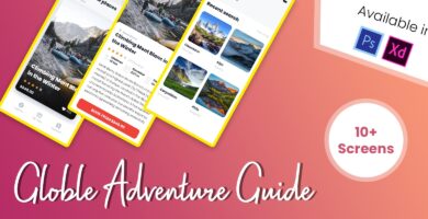 Globle Adventure Guide App UI Design