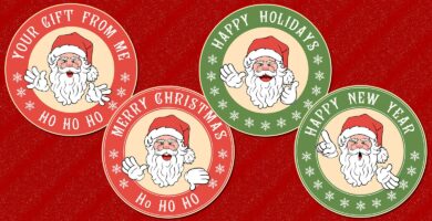 Santa Sticker Templates