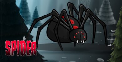 Giant Black Widow Spider Game Sprites