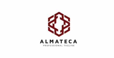 Almateca – Abstract Hexagon Logo