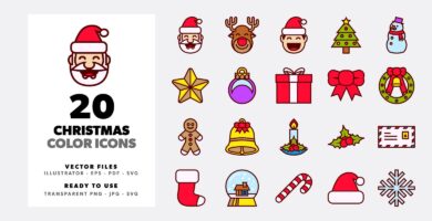 20 Christmas Color Icons