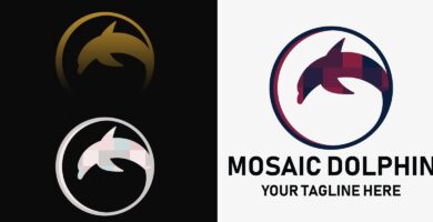 Mosaic Dolphin – Premium Logo