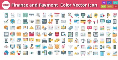 Finance Payment and Banking Color Isolated Vector