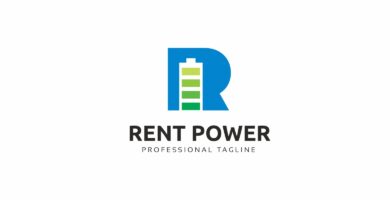 Rent Power R Letter Logo