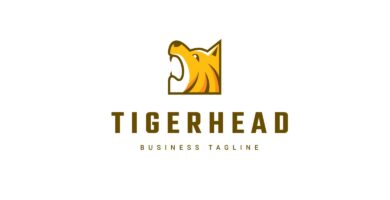 Brave Tiger Head Logo Template