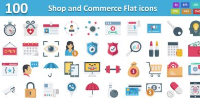 Shop and Commerce Color Vector icon