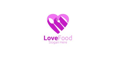Love Healthy Food Logo  for Restaurant or  Cafe