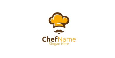 Chef Food Logo For Restaurant Or Cafe