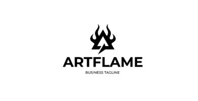 Art Flame – Letter A Logo Template