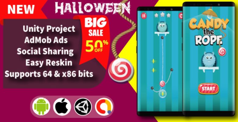 Candy The Rope – Unity Game Template