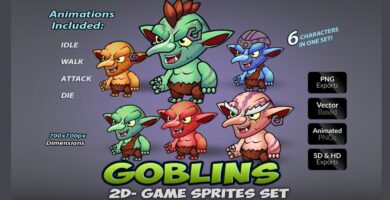 6 Goblins Game Sprites Set