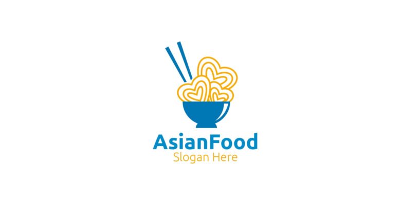 Asia Food Logo For Nutrition Or Supplement Concept